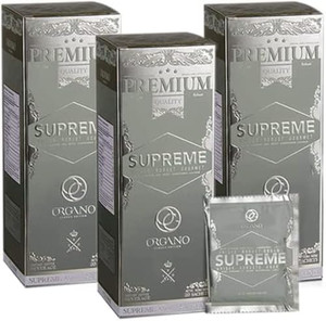 3 Boxes Organo Café Supreme, 100% Ganoderma Lucidum with Ginseng (60 Sachets)