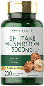 Carlyle Shiitake Mushroom Extract | 200 Capsules | Non-GMO, Gluten Free