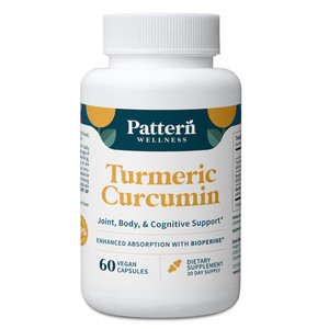 Pattern Wellness Turmeric Curcumin  95% Curcuminoids with BioPerine® Black Pepper  Supports Joint, Cognitive & Immune Health  Non-GMO, Gluten Free