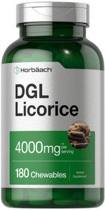 Horbäach DGL Licorice Chewable Tablets | 180 Count | Vegetarian and Non-GMO | Deglycyrrhizinated Licorice Root Extract