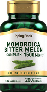 Piping Rock Bitter Melon Capsules | 200 Pills | Complex Herbal Extract Supplement | Momordica Charantia | Non-GMO, Gluten Free