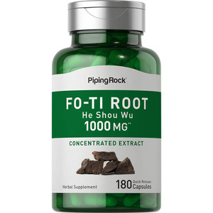 Piping Rock Fo-Ti Root Extract | 180 Capsules | He Shou Wu | Concentrated Herbal Supplement | Non-GMO, Gluten Free