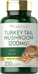 Carlyle Turkey Tail Mushroom Capsules | 200 Count | Non-GMO & Gluten Free Extract