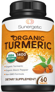 USDA Certified Organic Turmeric Supplement  Includes Organic Turmeric & Organic Black Pepper  1,400mg of Turmeric per Serving - 60 Count (Pack of 1