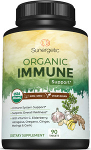 USDA Organic Immune Support Supplement  Organic Immune Health Supplement with Vitamin C, Elderberry, Astragalus, Oregano, Ginger, Moringa & Garlic 