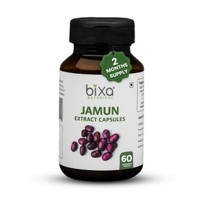 bixa BOTANICAL Jamun Extract Capsules | Supports Blood Sugar and Metabolic Health|Eugenia jambolana| Ayurvedic Herbal Supplement | Gluten Free, Non-G