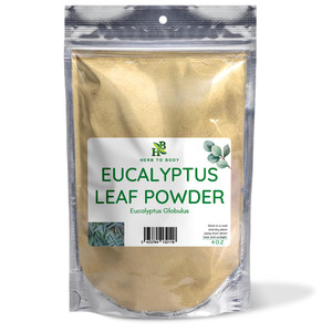 Herb To Body Dried Eucalyptus Leaves Powder  4 oz, Wildcrafted Eucalyptus Globulus for Herbal Tea, Aromatherapy, and Natural Wellness Uses