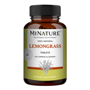 minature Lemongrass Tablets (Cymbopogon) | Made with 100% Pure Lemongrass Powder | 90 Veg Tablets