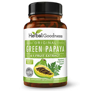 Green Papaya Fruit Extract Capsules - Organic Papaya Enzymes with Prebiotics and Probiotics for Digestive Health - Super Digestive Enzymes, Immune Su