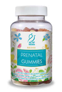 Actif Prenatal Gummies with 25+ Organic Vitamins and Organic Herbal Blend - Non-GMO, 100% Vegetarian, 90 Count, Made in USA