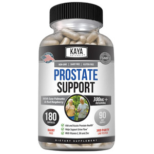 Kaya Naturals Prostate Support | Potent DHT Blocker for Hair Growth, Promote Sleep, Beta Blocker to Reduce Frequent Urination, Support Bladder Emptyi