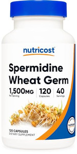 Nutricost Spermidine Wheat Germ Extract Supplement, 1500mg Wheat Germ Extract, 120 Capsules - 15mg Equivalent Spermidine Per Serving, 40 Servings, Ve
