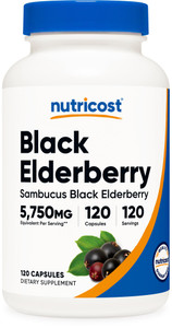 Nutricost Elderberry Capsules 575mg (120 Capsules) - Black Elderberry, Vegetarian, Gluten Free and Non-GMO Supplement
