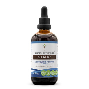 Secrets of the Tribe Garlic Tincture Alcohol-Free Liquid Extract, Garlic Dried Bulb (4 FL OZ)