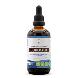 Secrets of the Tribe Burdock Tincture Alcohol-Free Liquid Extract, Burdock (Arctium Lappa) Dried Root 4 FL OZ