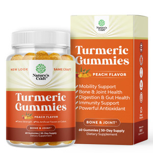 Turmeric Curcumin Immune Support Gummies - Immune Booster Turmeric Gummies for Joint Support and Advanced Skin Care - with Black Pepper Joint Supplem