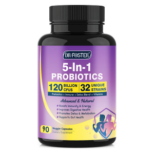 Probiotics for Women & Men Digestive Health?120 Billion CFUs, Prebiotics and Probiotics for Gut Health, D3, Zinc & Immune Support Herbs, Detox Cleans