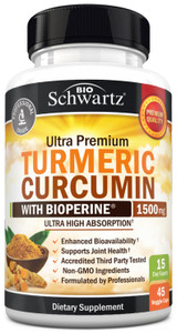 Turmeric Curcumin with Black Pepper Extract 1500mg - High Absorption Ultra Potent Turmeric Supplement with 95% Curcuminoids and BioPerine - Non GMO T