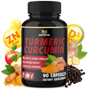 Turmeric Curcumin - 95% Curcuminoids & Apple Cider Vinegar, Ginger Root and Black Pepper for Advanced Absorption - Supports Immune System - 90 Capsul