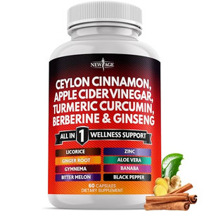 Ceylon Cinnamon, Turmeric, Apple Cider Vinegar, Ginseng, Aloe Vera, Berberine Plus Banaba, Ginger Root - 60 Count