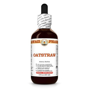 Oat Straw Alcohol-Free Liquid Extract, Organic Oats Straw (Avena Sativa) Dried Tops Glycerite Natural Herbal Supplement, Hawaii Pharm, USA 2 fl.oz