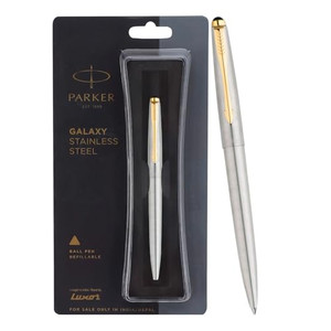 Parker Galaxy Ss Steel Gt Ball Pen, Gold Trim
