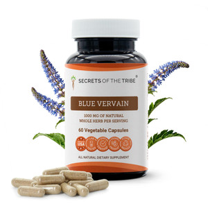 Secrets of the Tribe Blue Vervain 60 Capsules, 1000 mg, Blue Vervain (Verbena Hastata) Dried Herb (60 Capsules)