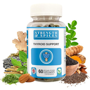 Strength & Spices - Thyroid Support, Iodine Supplement with Maca Root, Sea Kelp, Brazil Nuts and Ashwagandha, 60 Capsules