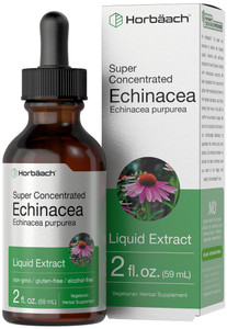 Horbaach Echinacea Drops Herb Tincture | 2 fl oz | Super Concentrated Root Extract | Alcohol Free Liquid | Vegetarian, Non-GMO & Gluten Free Suppleme