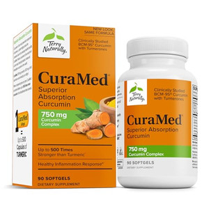 Terry Naturally CuraMed 750mg - Antioxidant Supplement for Brain & Heart Health Support - Dietary Supplement with High-Potency Curcumin Complex - Kid