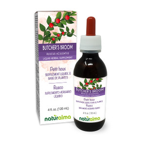 Naturalma Butcher's Broom (Ruscus aculeatus) Root Alcohol-Free Tincture - 4 fl oz Liquid Extract in Drops - Herbal Supplement - Vegan