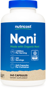 Nutricost Noni Capsules 500mg 240 Capsules - CCOF Certified Made with Organic Noni, Non-GMO, Gluten Free