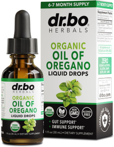 Oregano Oil Organic Liquid Drops - 6 Month Supply Organic Oil of Oregano Drops Liquid Tincture Extract, Cleanse, Detox, Immune Support, Digestive Gut