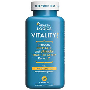 Health Logics Vitality! Prostate Health Formula-with Saw Palmetto, Phytosterols, Lycopene, Pumpkin, Stinging Nettle-Supports Prostate and Urinary Hea
