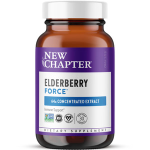 New Chapter Vegan Elderberry Capsules with 64x Concentrated Black Elderberry + Black Currant for Comprehensive Immune Support, Non-GMO Project Verifi