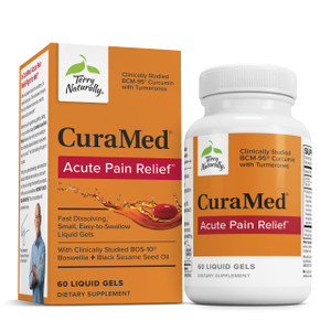 Terry Naturally CuraMed Acute Pain Relief - Supplement with BCM-95 Curcumin & BOS-10 Boswellia - Black Sesame Seed Oil to Support Relief of Occasiona