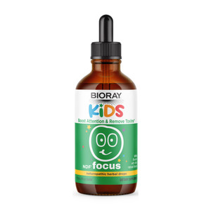 BIORAY Kids NDF Focus, Citrus - 4 fl oz - Supports Cognitive Function, Enhances Clarity & Promotes Steady Energy Levels - Non-GMO, Vegetarian, Gluten