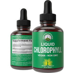 Chlorophyll Liquid Drops - Ultra High Purity, Alcohol Free, Non-GMO, Gluten Free Liquid Chlorophyll Drops Supplement. Take with Water. Internal Deodo