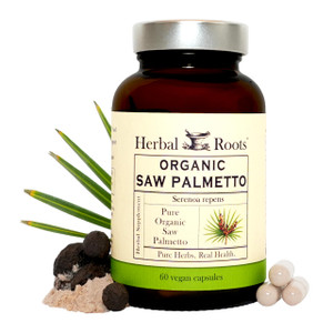 Herbal Roots Organic Saw Palmetto Capsules | 1,000mg per Serving | 60 Organic Vegan Capsules