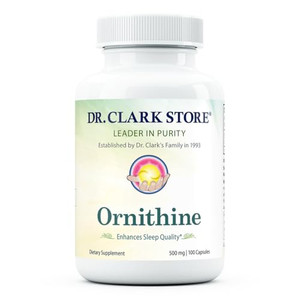 Dr Clark Ornithine Dietary Supplement - Gluten Free, Natural Sleep Aid, Promotes Protein Metabolism, Cleansing and Detoxification, 500mg, 100 Gelatin
