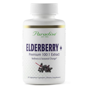 Paradise Herbs Elderberry with Zinc Extract, Supports Body's Natural Defenses, Super Potent, Ultra Pure, Vegan, Non GMO, Gluten Free, 60 Vegetarian C