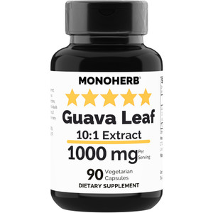 MONOHERB Guava Leaf 10x Extract 1000 mg - 90 Capsules - Equal to 10,000 mg