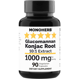 MONOHERB Amorphophallus konjac Radix Extract Glucomannan 1000 mg - 90 Vegetarian Capsules