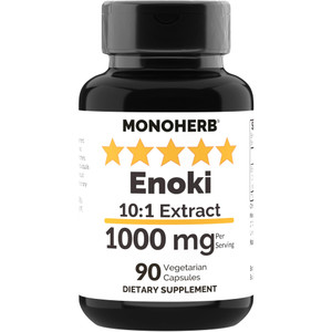MONOHERB Enoki Mushroom Extract 1000 mg - 90 Vegetarian Capsules