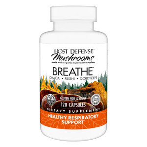 Host Defense Breathe* Capsules - Immune & Respiratory Support Mushroom Supplement - Herbal Lung Health Supplement with Chaga, Reishi & Cordyceps - 12