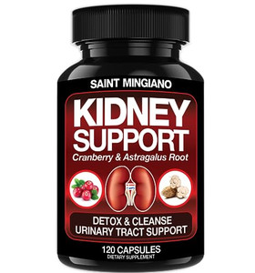 Saint Mingiano Kidney Support Cleanse Detox & Repair -120 Capsules - Cranberry & Astragalus Root Pills for Women and Men | High Strength Stone Remove