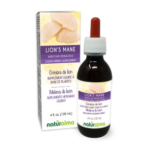 Naturalma Lion's Mane (Hericium erinaceus) Fungus or Mushroom Alcohol-Free Tincture - 4 fl oz Liquid Extract in Drops - Herbal Supplement - Vegan