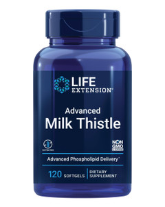 Life Extension Advanced Milk Thistle, Liver Health Supplement, Liver Detox, Cell Division, silymarin, silybin, bioavailable, Gluten Free, Non-GMO, 12