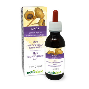 Naturalma Maca or Peruvian Ginseng (Lepidium meyenii or L. peruvianum) Root Alcohol-Free Tincture - 4 fl oz Liquid Extract in Drops - Herbal Suppleme