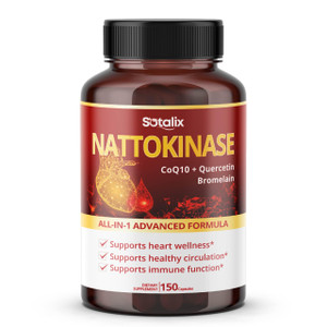 Nattokinase with CoQ10 + Red Yeast Rice Quercetin + Bromelain -Immune Booster (150-day Supply (Pack of 1))
